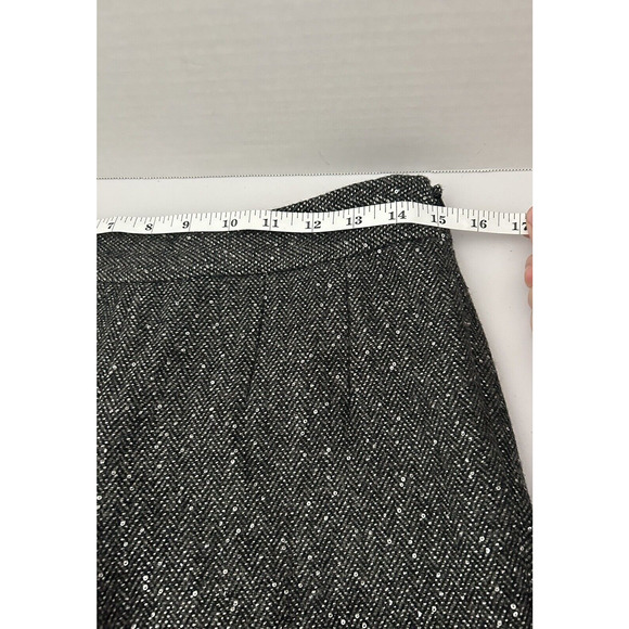 Talbots Wool Blend Trousers Sequins SZ 2P Black Gray Tweed Lined Sparkle Pants - Picture 7 of 9